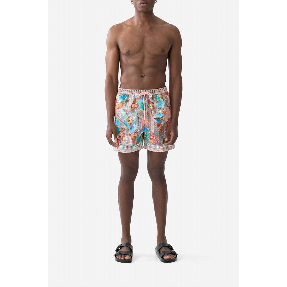NEW CAMILLA elastic waist mid length boardshorts in meet me in mallorca